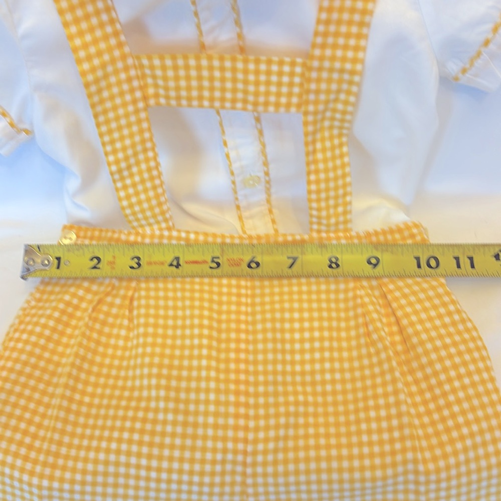 NWOT VINTAGE EUROPEAN MERCEDES CORTINA OVERALLS/ SHIRT SET YELLOW & WHITE 2T - Picture 7 of 9